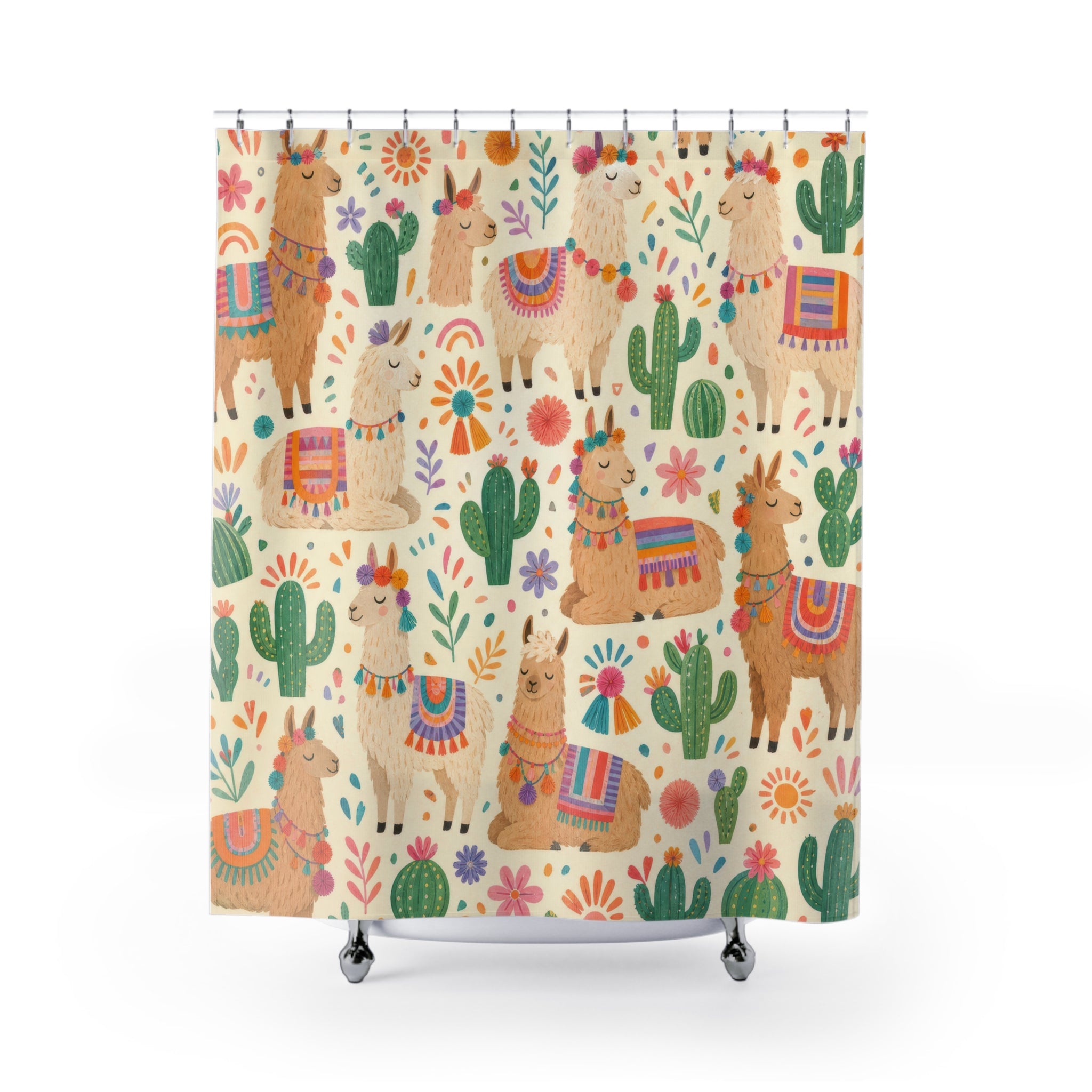 Kids Llama Shower Curtain