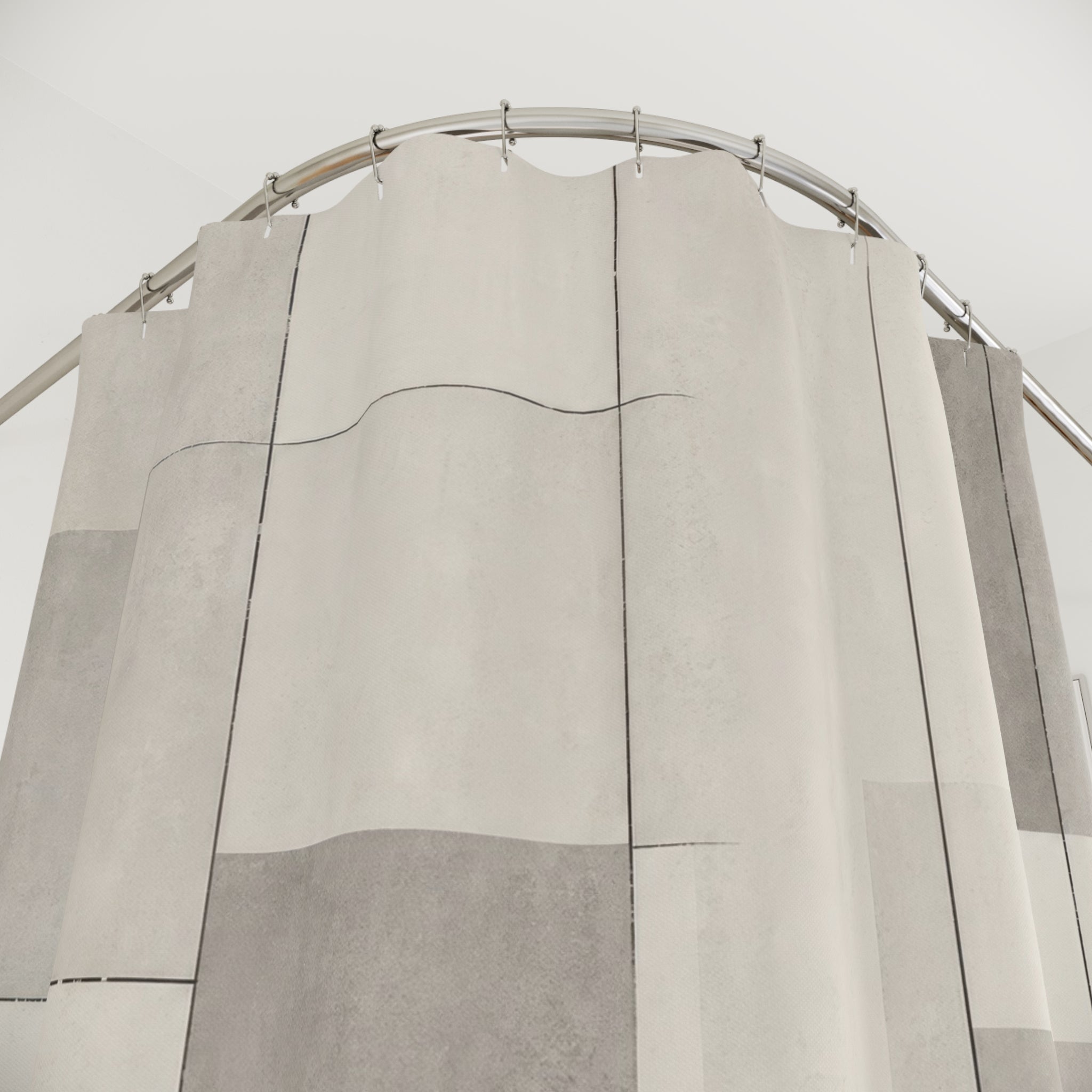 Beige Gray Geometric Shower Curtain