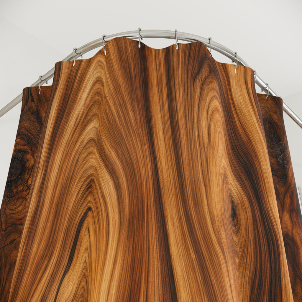Unique Wood Grain Shower Curtain, Brown Knot Pattern Art, Rustic Cabin Bathroom Decor, Warm Natural Woodgrain Wall Guest Bath Gift For Home