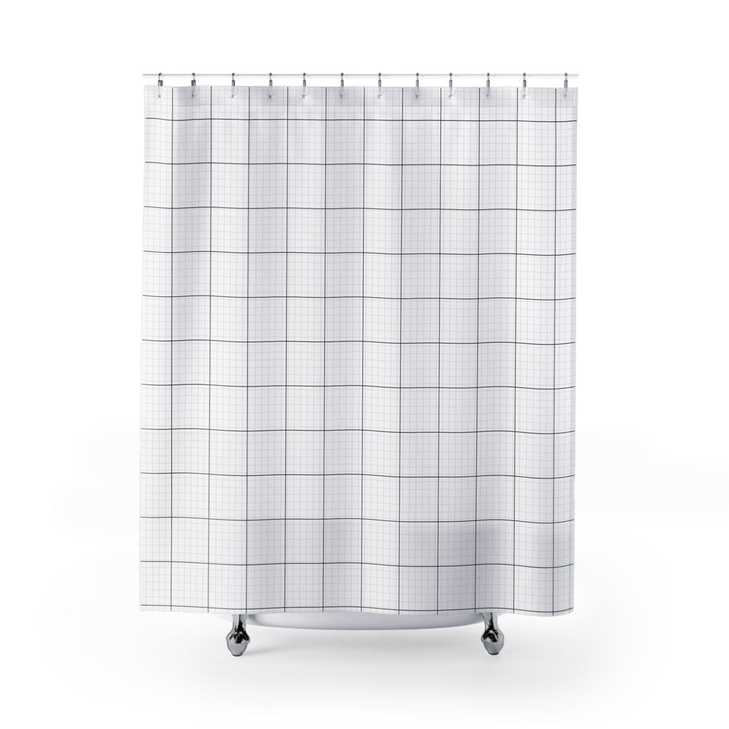 Black and White Grid Shower Curtain