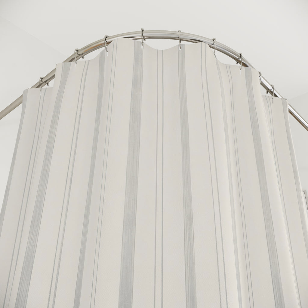 Ombre Grey Pinstripe Shower Curtain