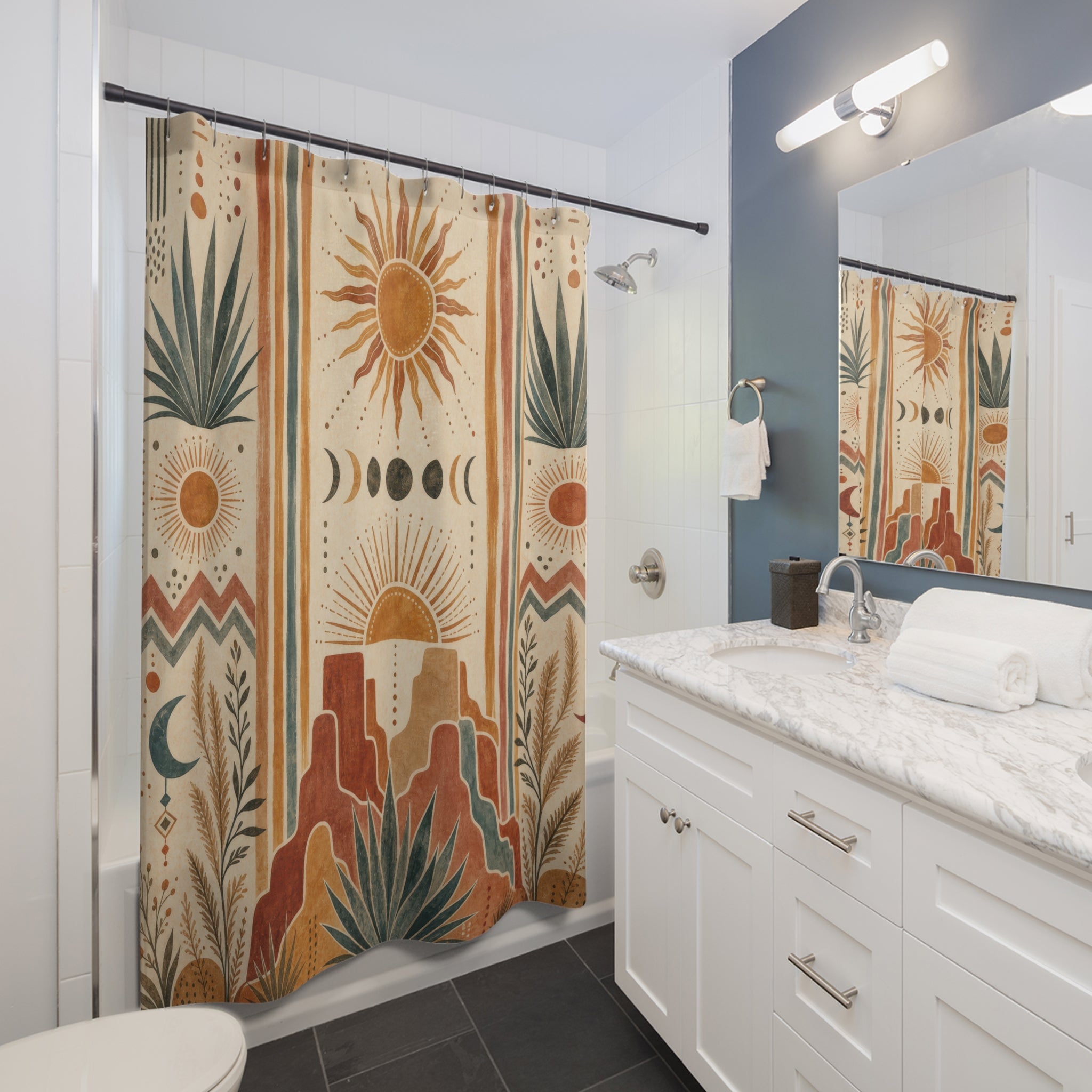 Southwestern Desert Sun Shower Curtain