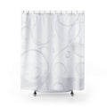 White Shower Curtain, Modern Abstract Bath Decor, Faint Circle Pattern, Minimal Guest Bathroom Decor, Soft Neutral White Style Decor