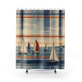 Coastal Regatta Plaid Shower Curtain