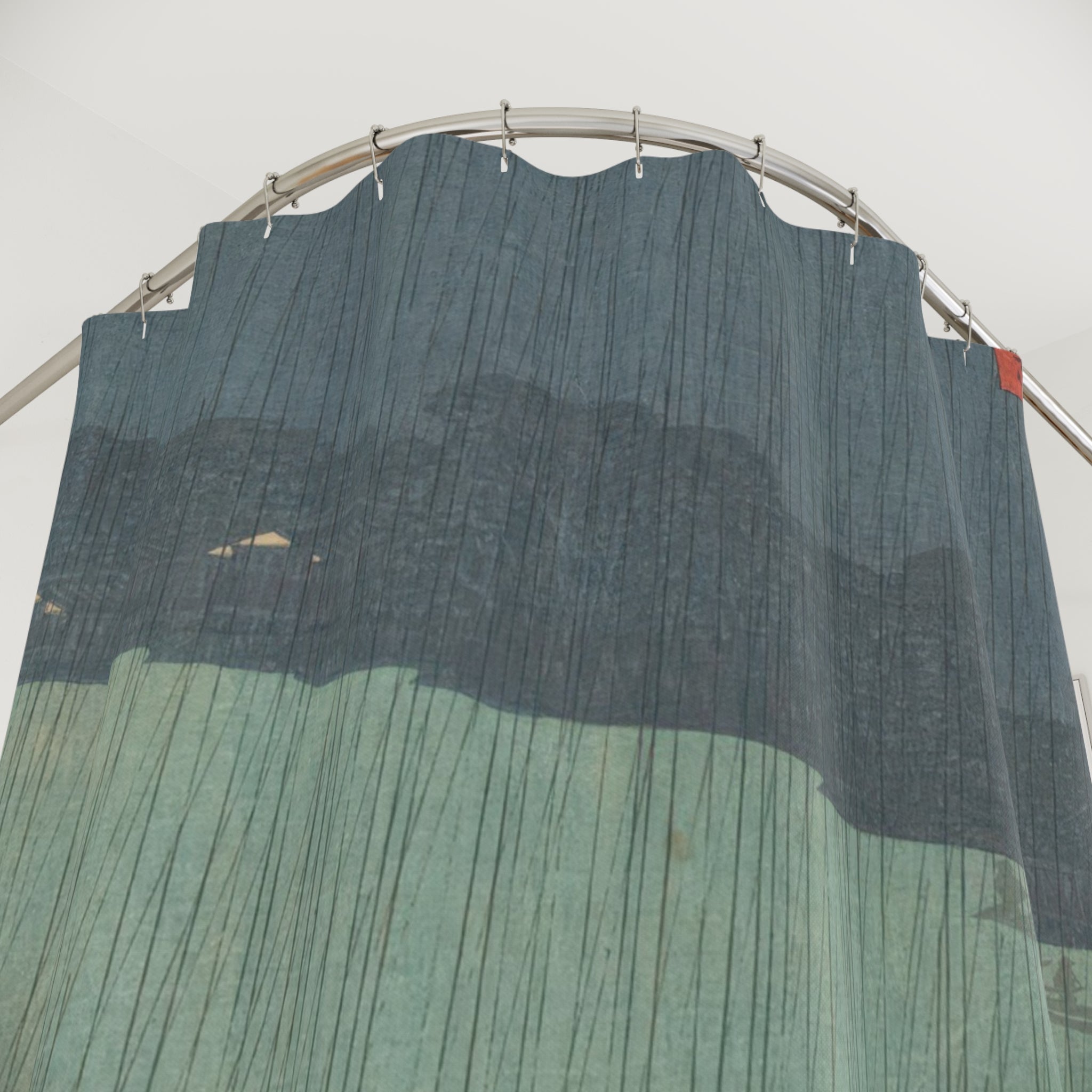 Japanese Art Shower Curtain: Hiroshige Rain