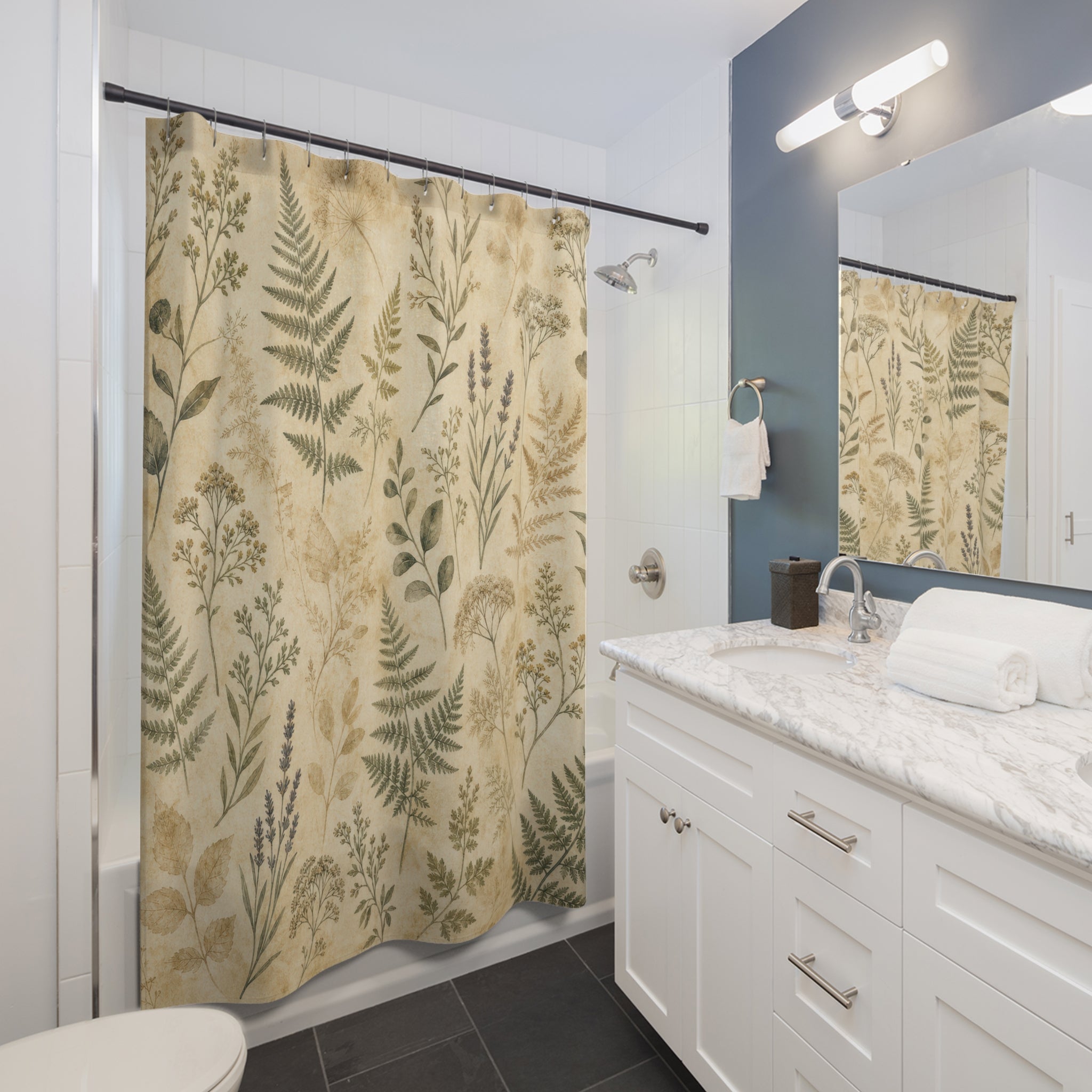 Sage Fern Botanical Shower Curtain