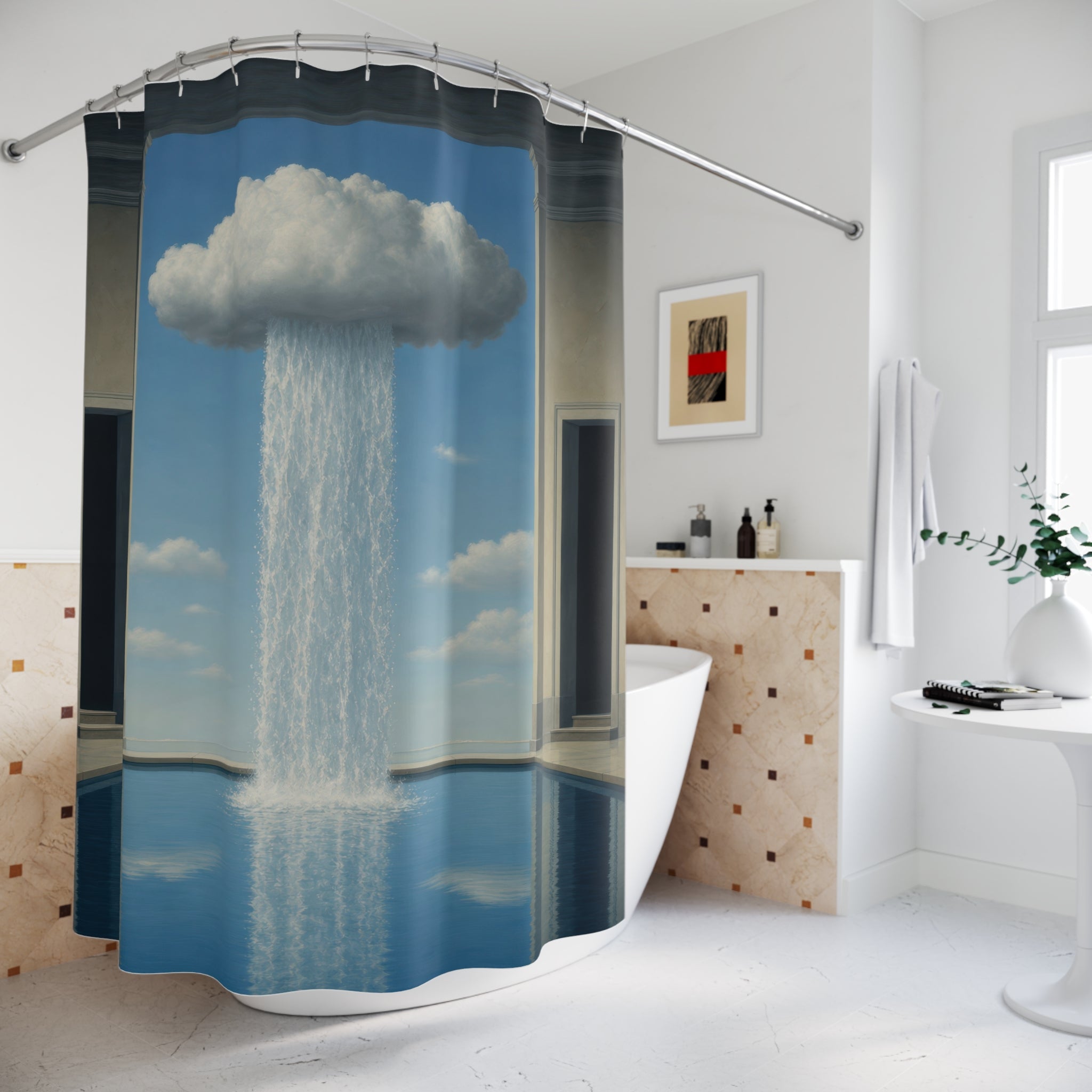 Cloud Waterfall Art Print Shower Curtain