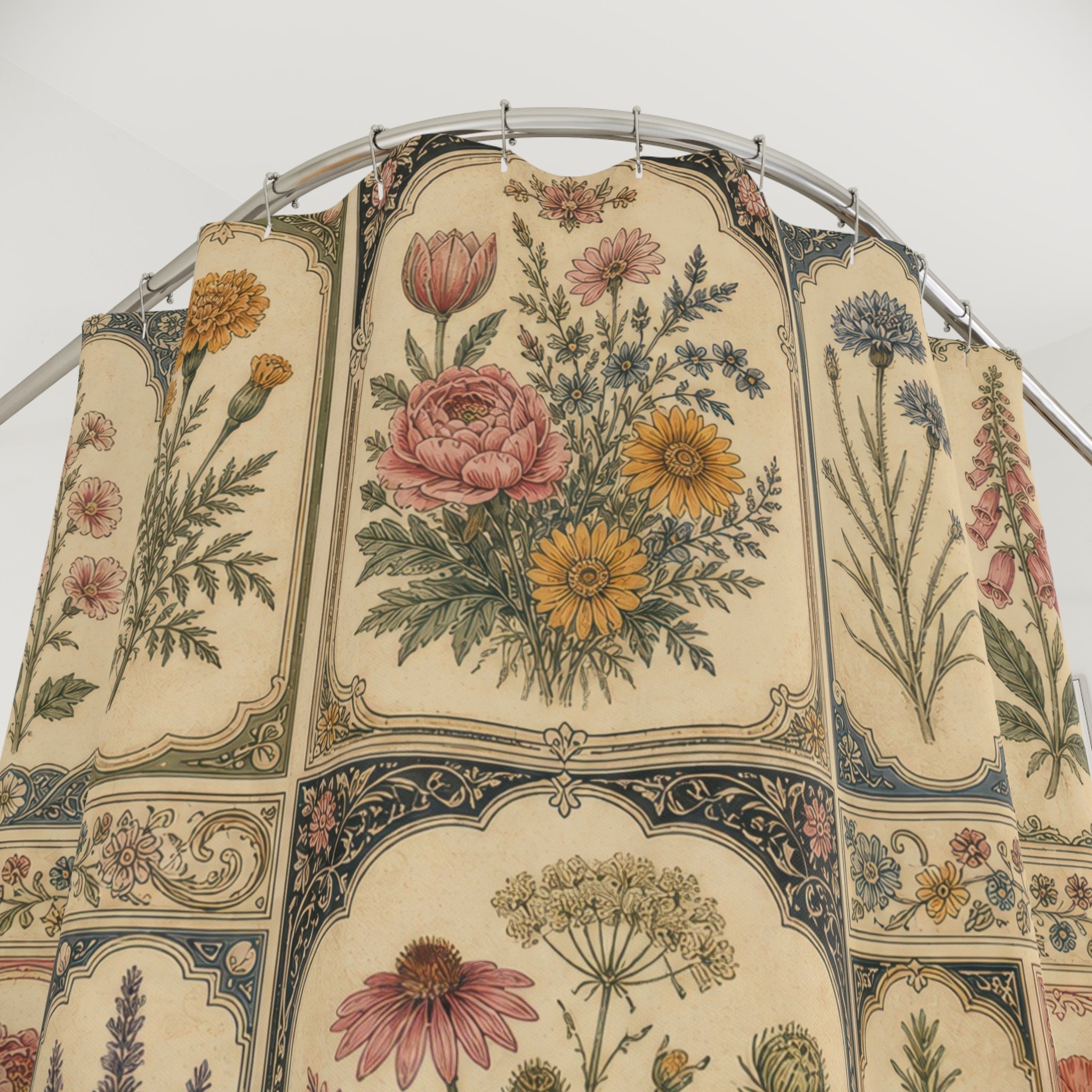 Unique Vintage Floral Shower Curtain