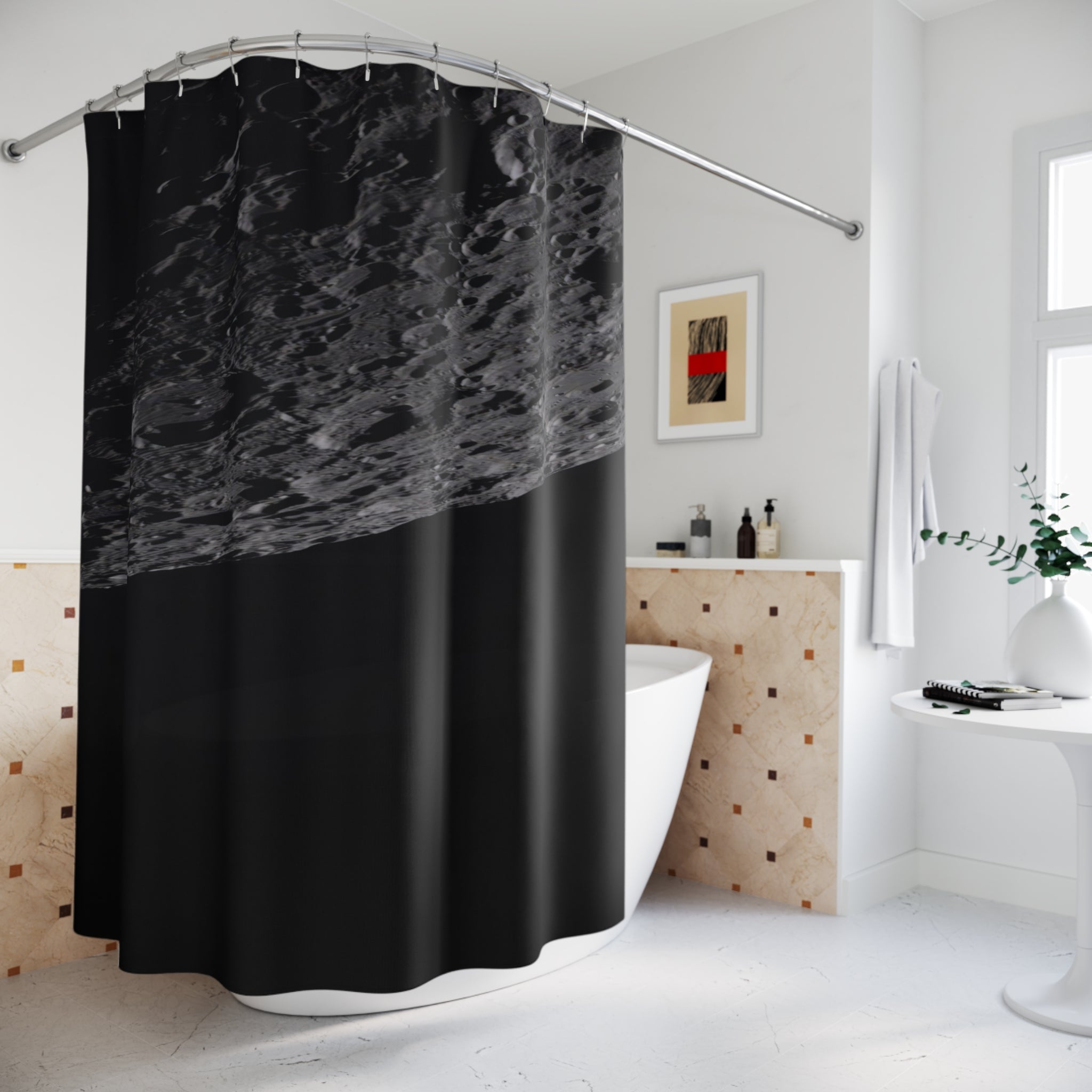 Moon Shower Curtain: Lunar Surface Photo