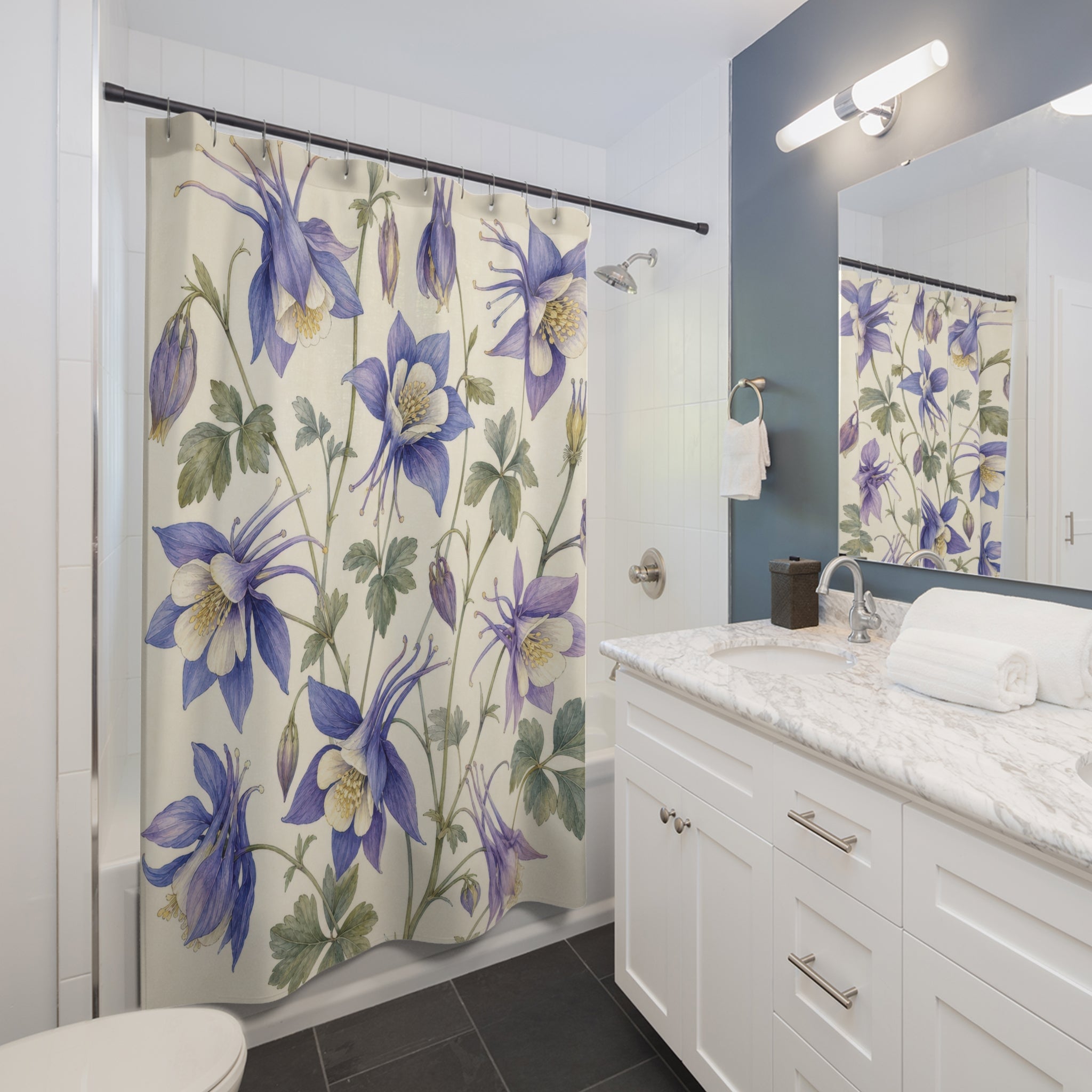 Fresh Botanical Wildflower Floral Shower Curtain
