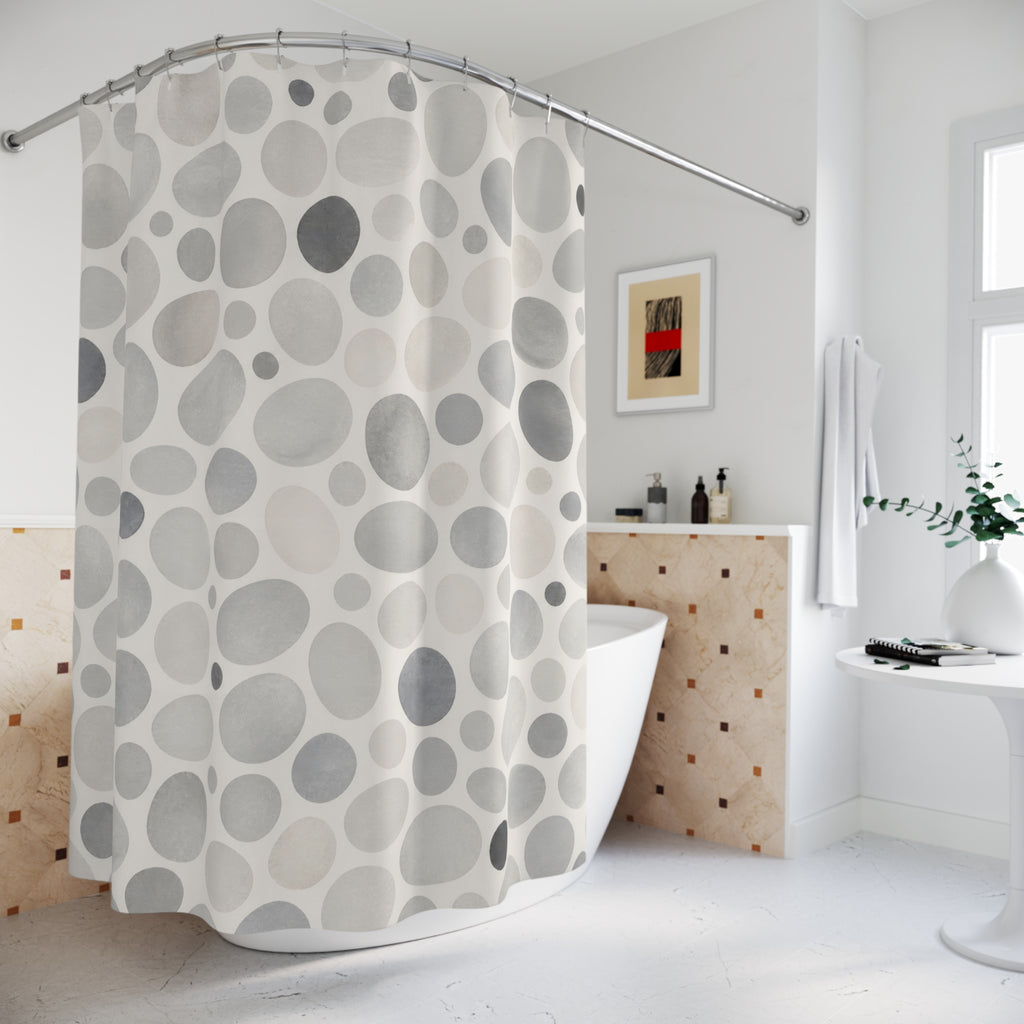 Modern Dot Circle Shower Curtain