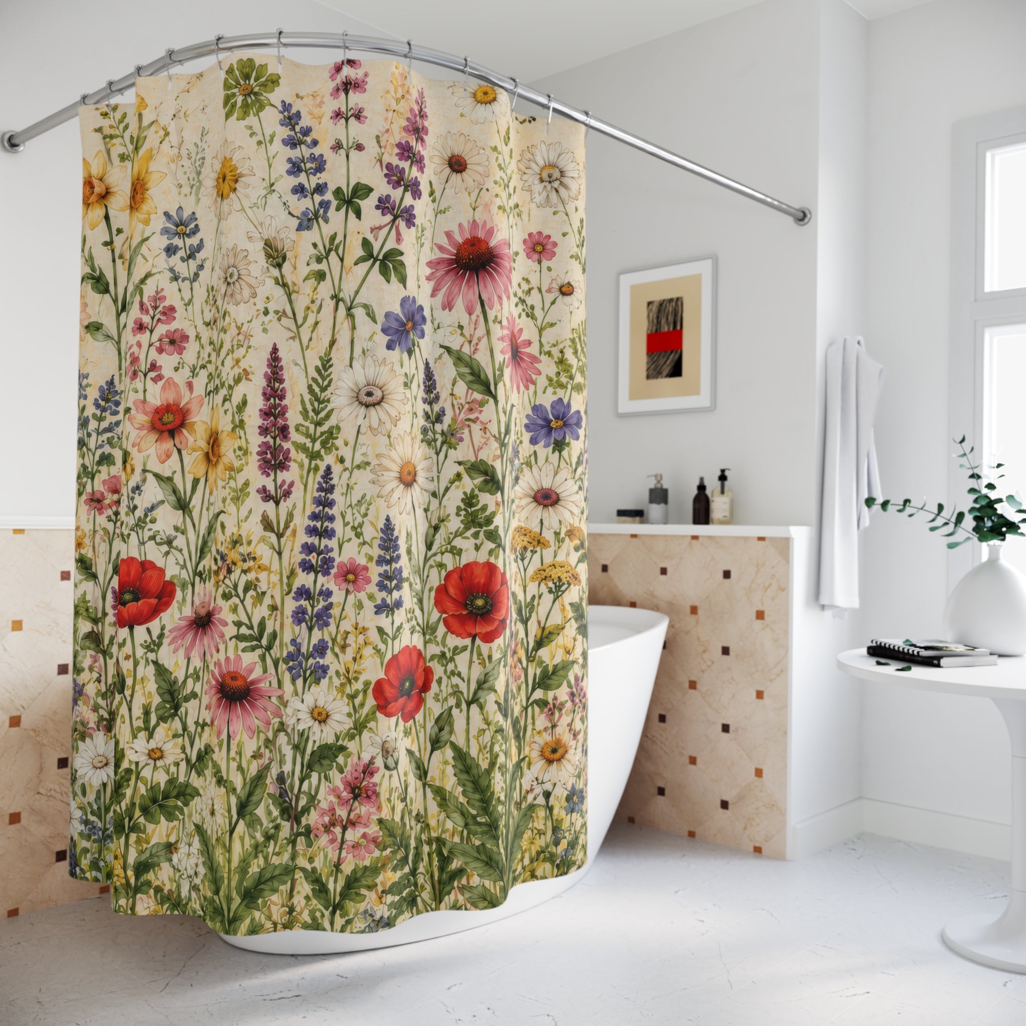 Floral Shower Curtain: Wildflower Botanical Garden
