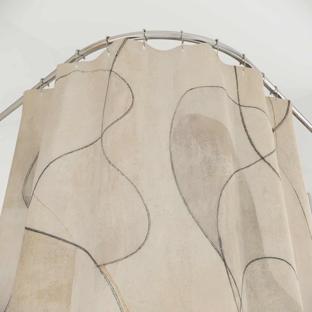Minimalist Line Abstract Shower Curtain