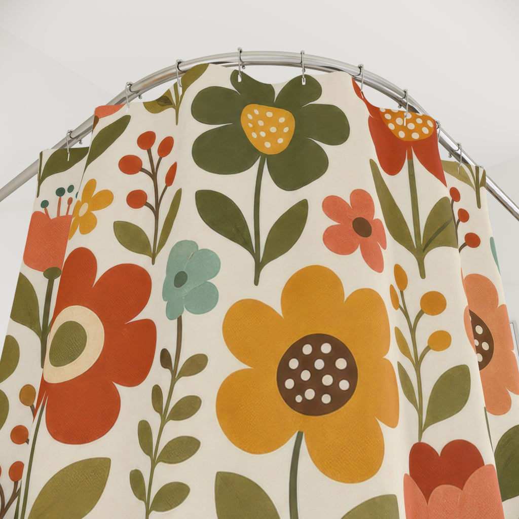 Retro Boho Shower Curtain