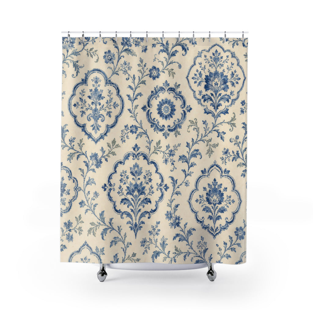 French Country Floral Vintage Farmhouse Cottage Shower Curtain