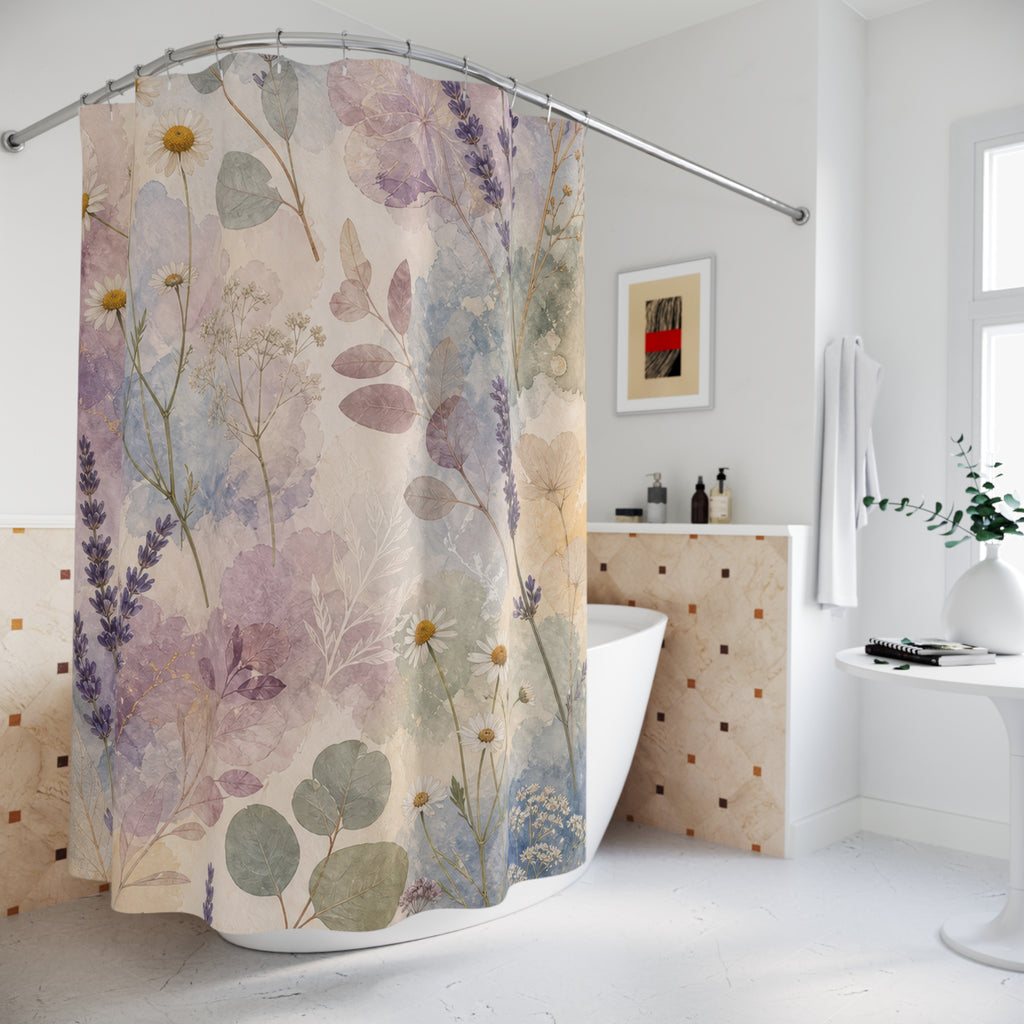 Lavender Cloud Herbarium Shower Curtain