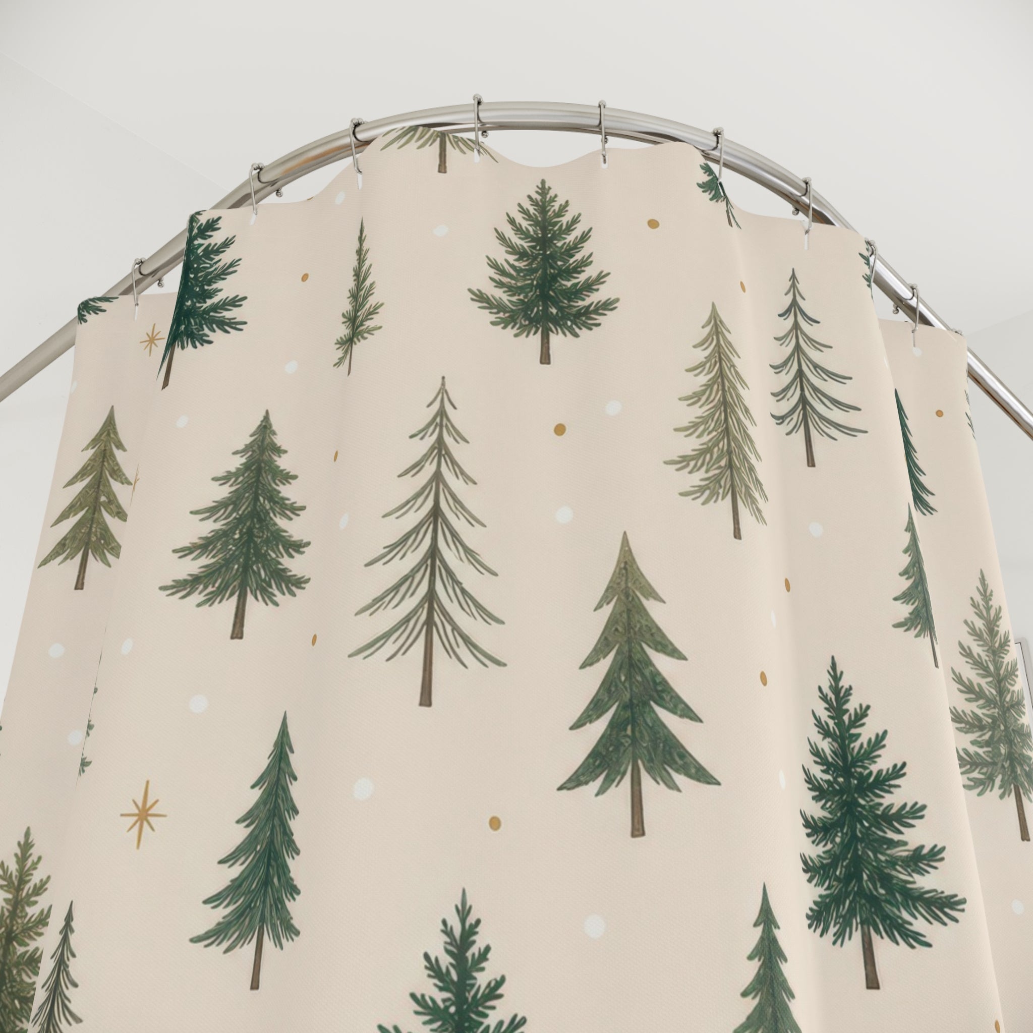 Evergreen Tree Christmas Shower Curtain: Evergreen Tree Shower