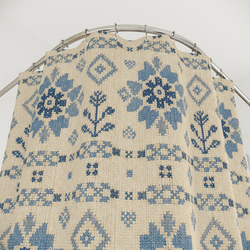 Blue Coverlet Floral Shower Curtain