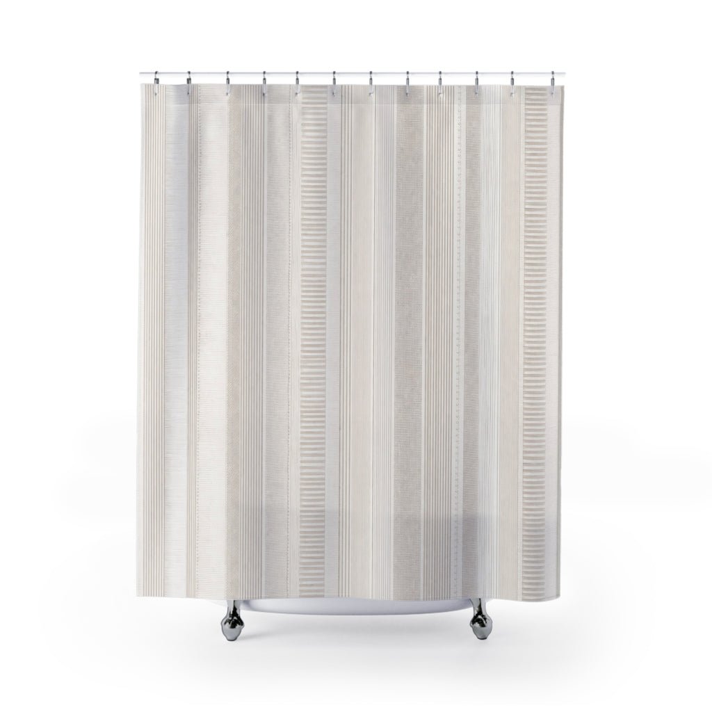 Textured Ivory Stripe Shower Curtain