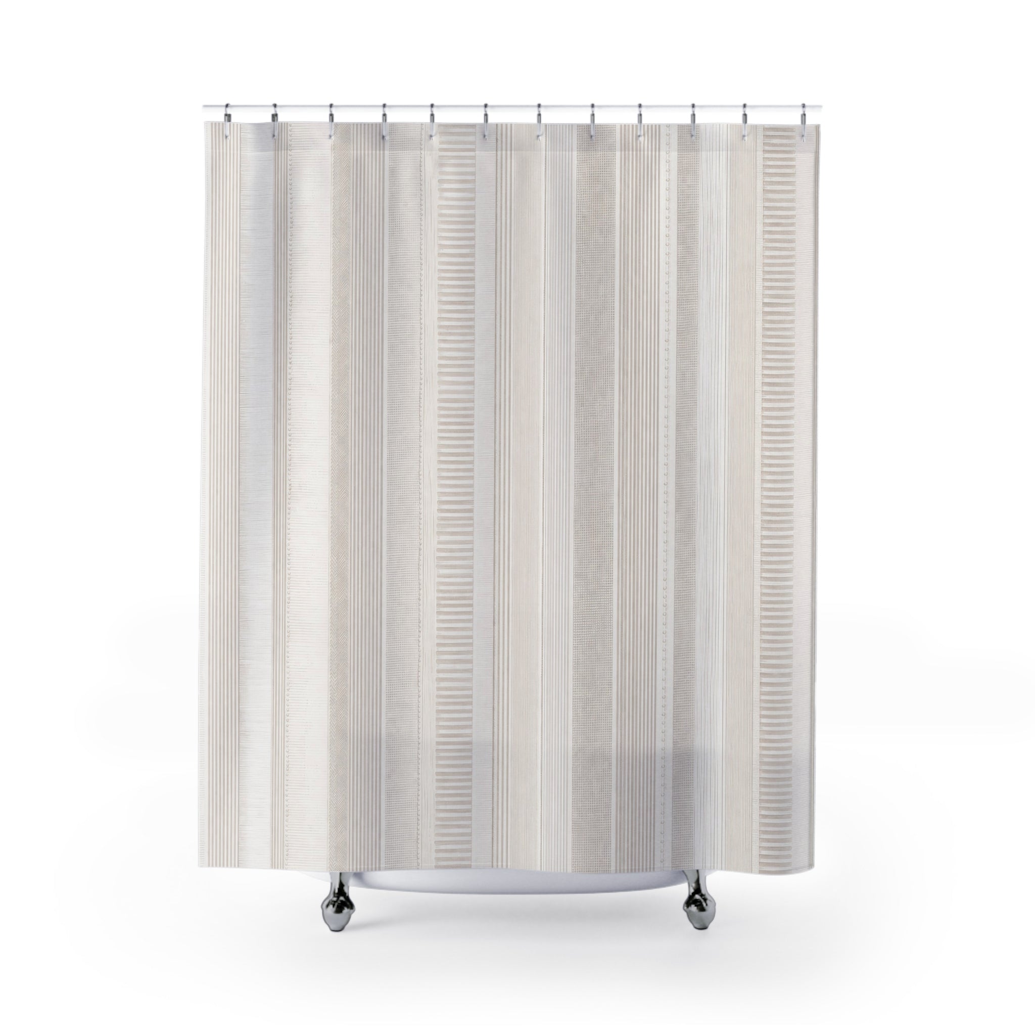 Textured Ivory Stripe Shower Curtain