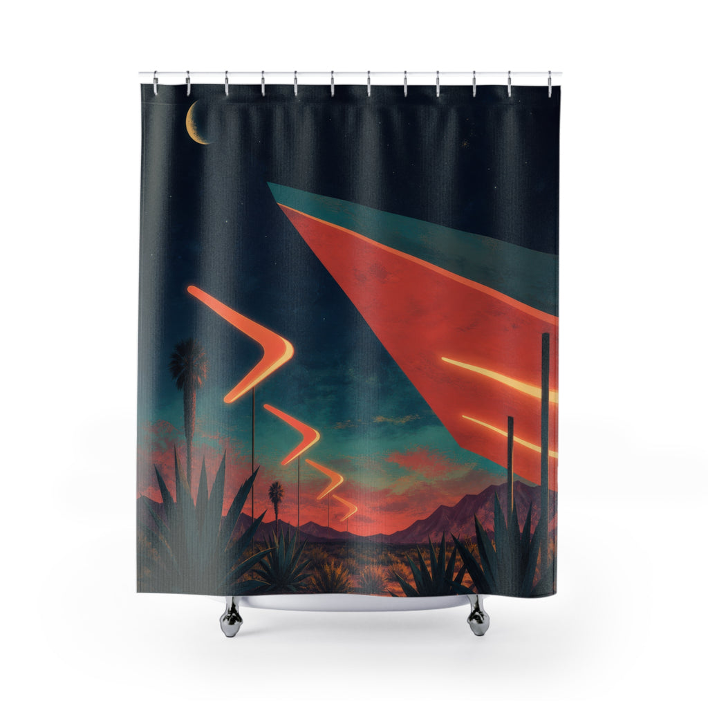 Desert Night Mid Century Style Shower Curtain