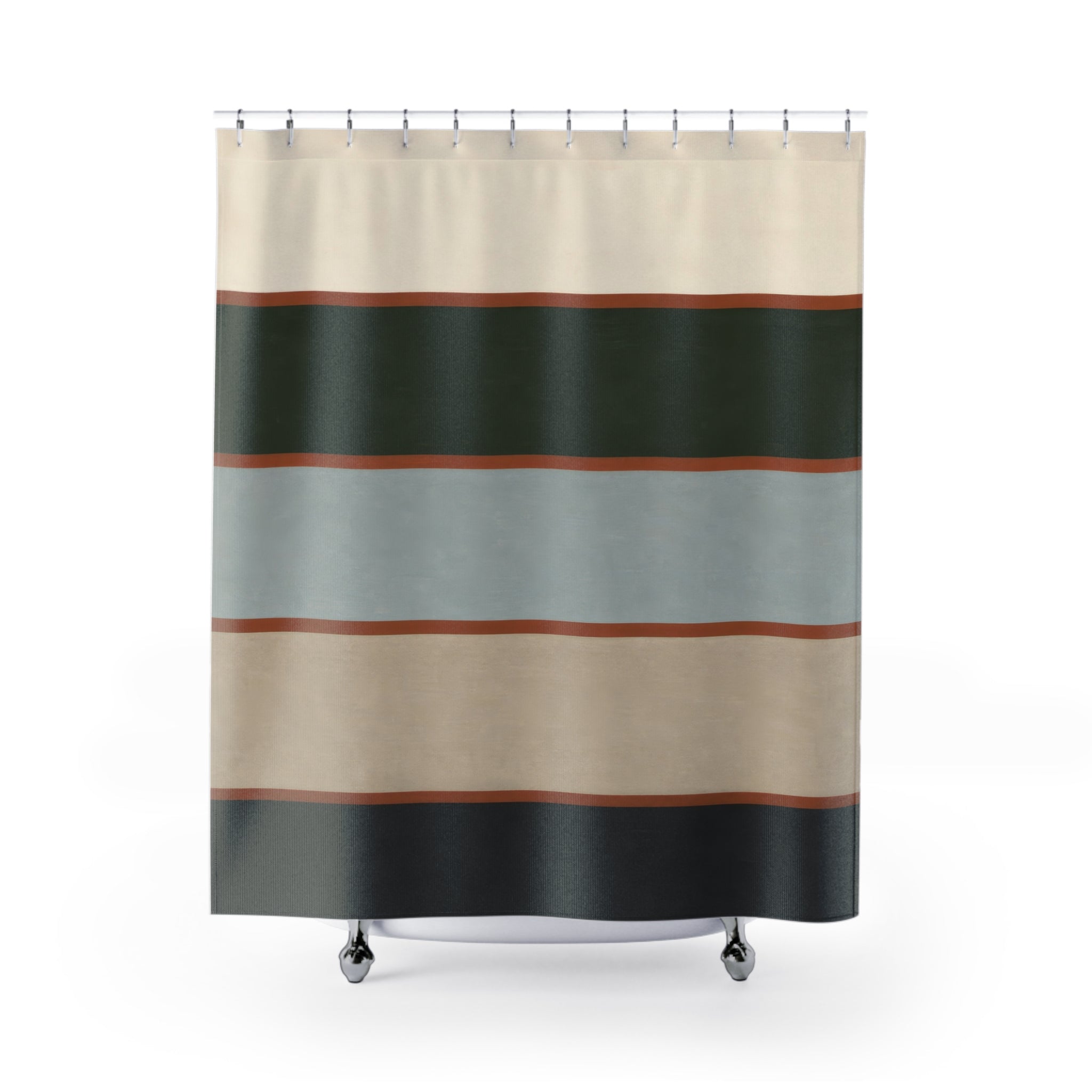 Horizontal Color Block Band Shower Curtain