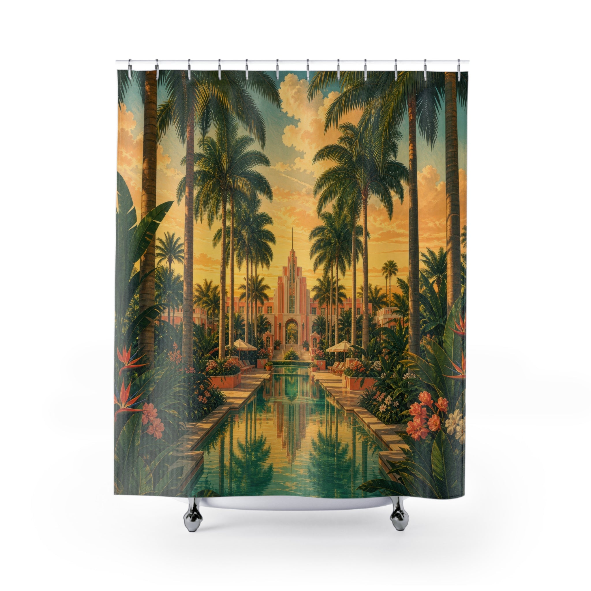 Tropical Palm Resort Garden Shower Curtain