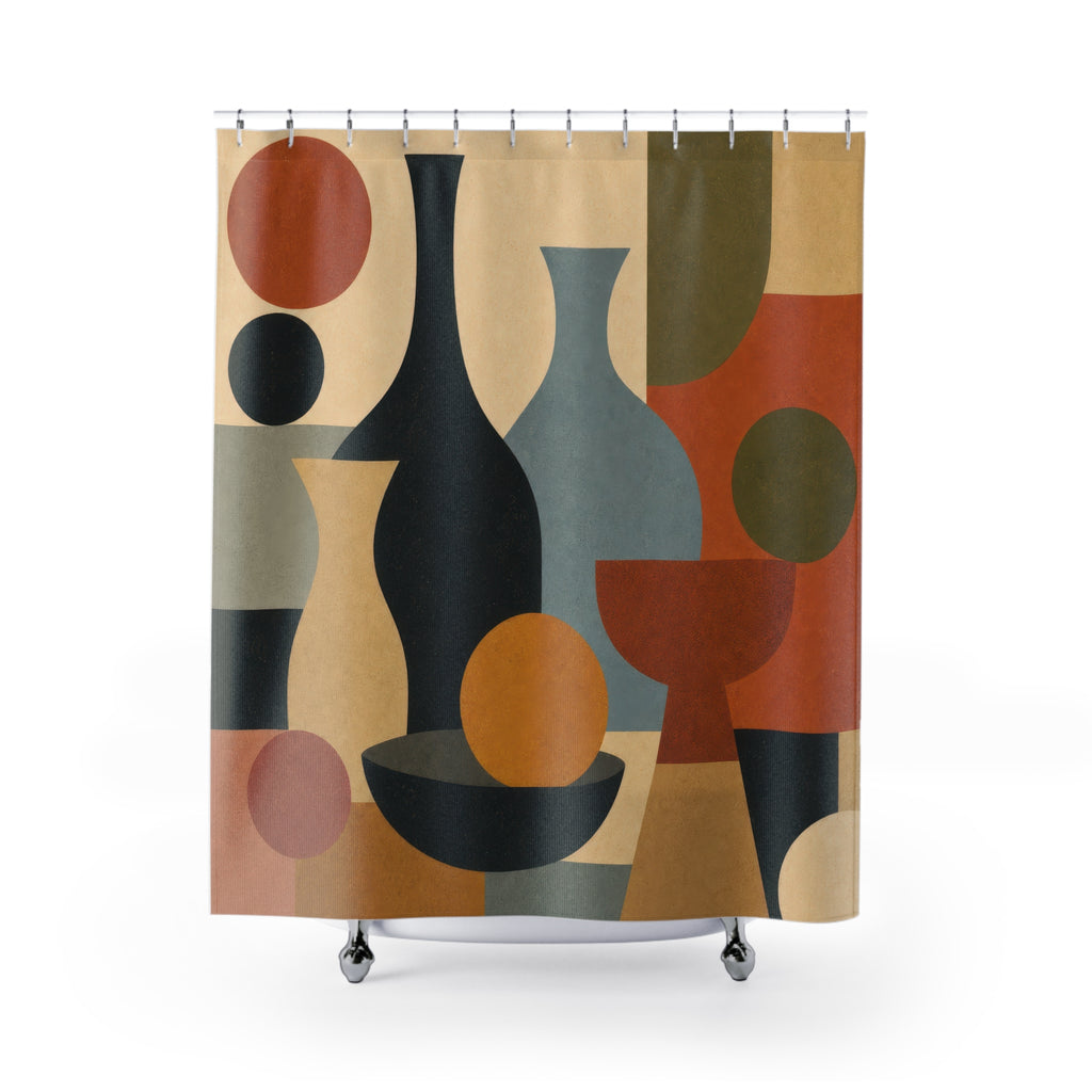 Mid Century Still Life Shower Curtain