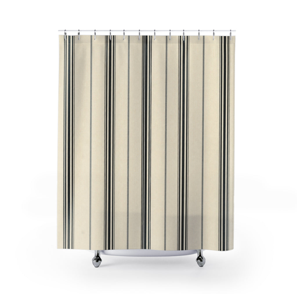 Architectural Black Stripe Shower Curtain