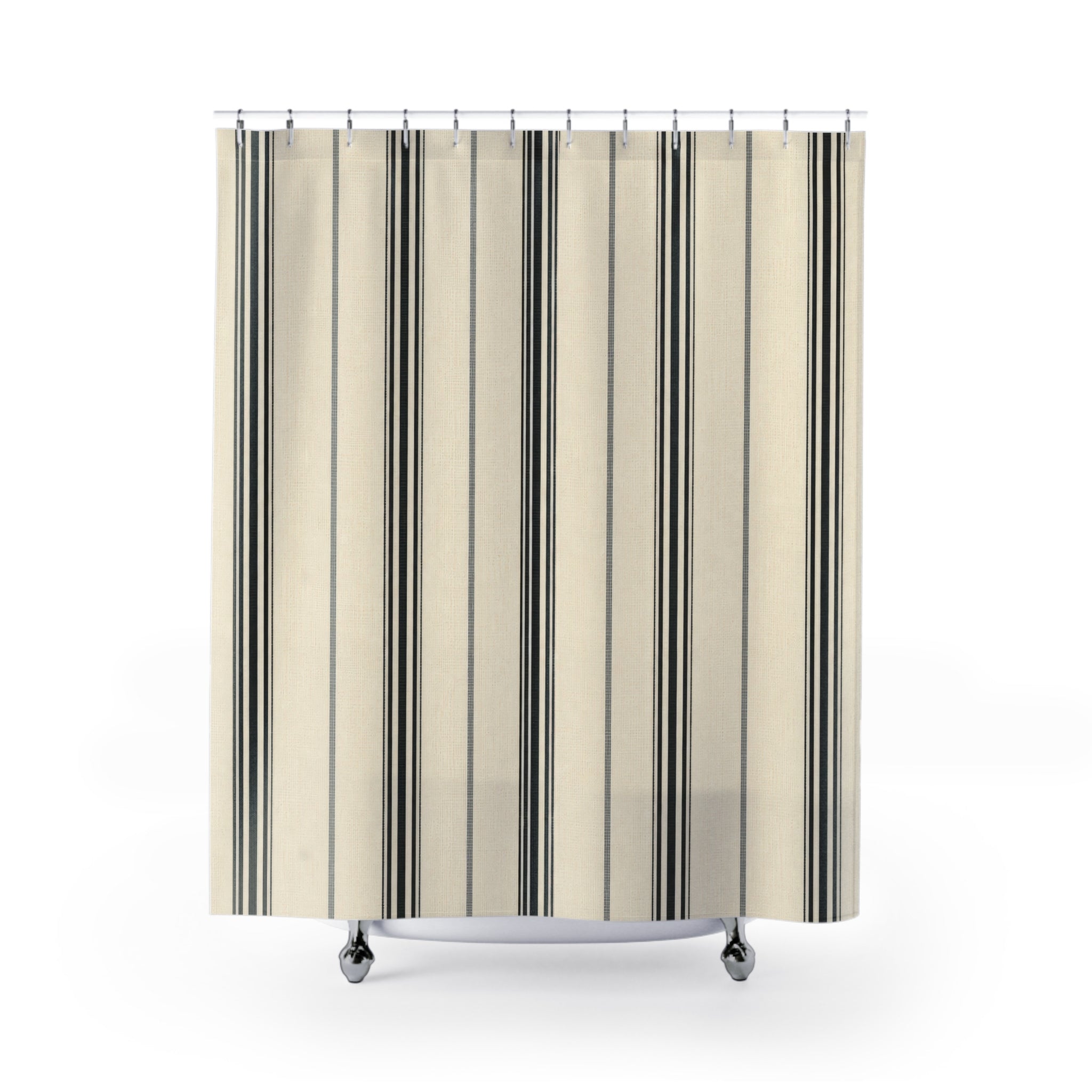Architectural Black Stripe Shower Curtain