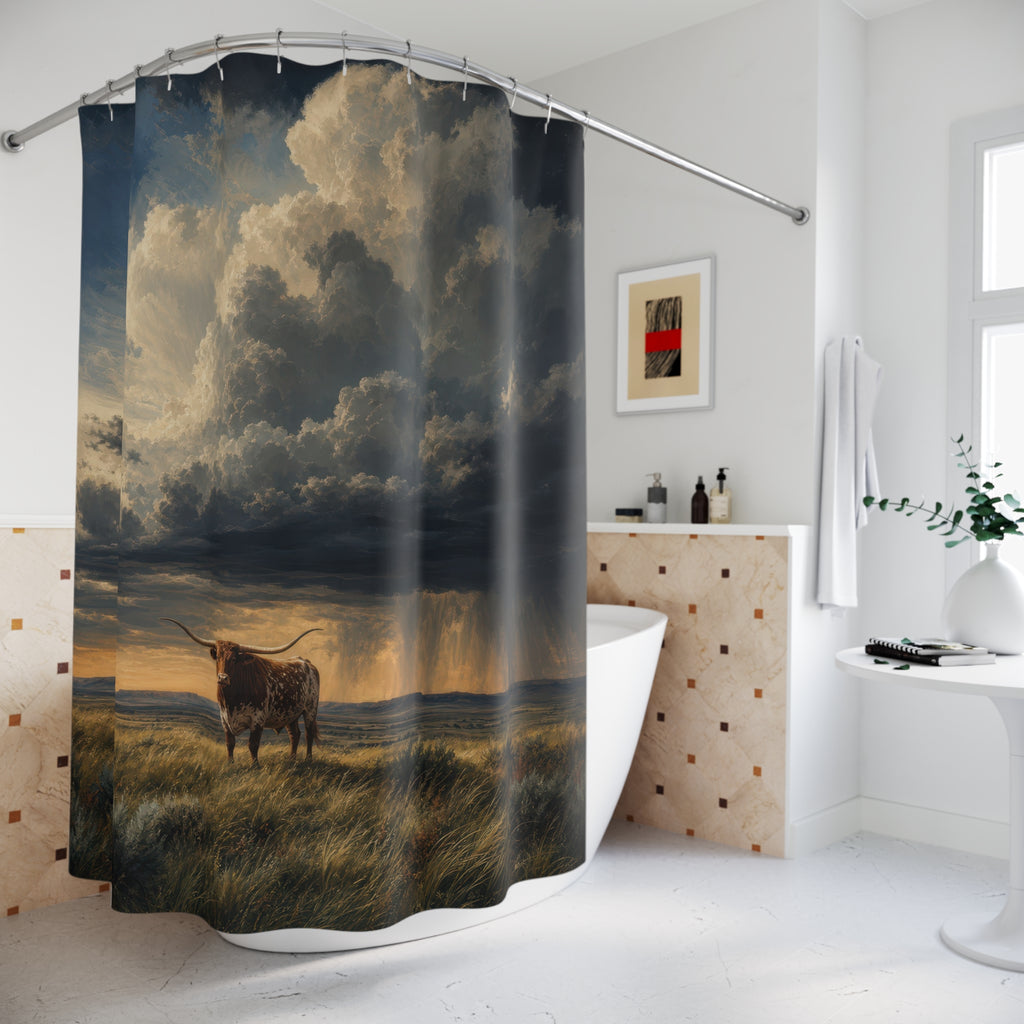 Thunderhead Longhorn Prairie Western Shower Curtain