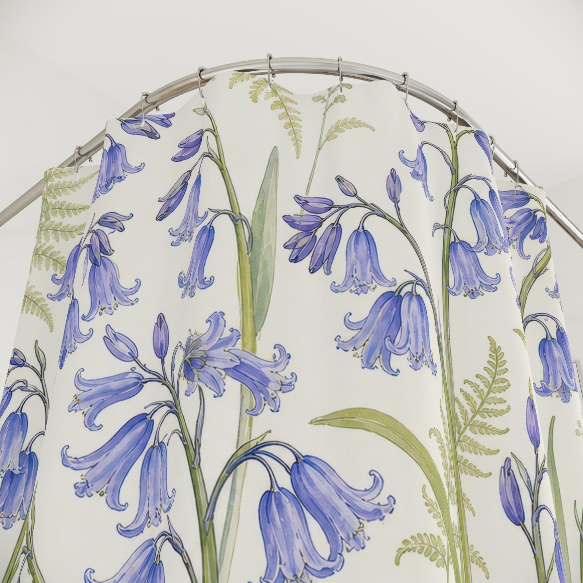 Bluebell Wildflower Botanical Shower Curtain