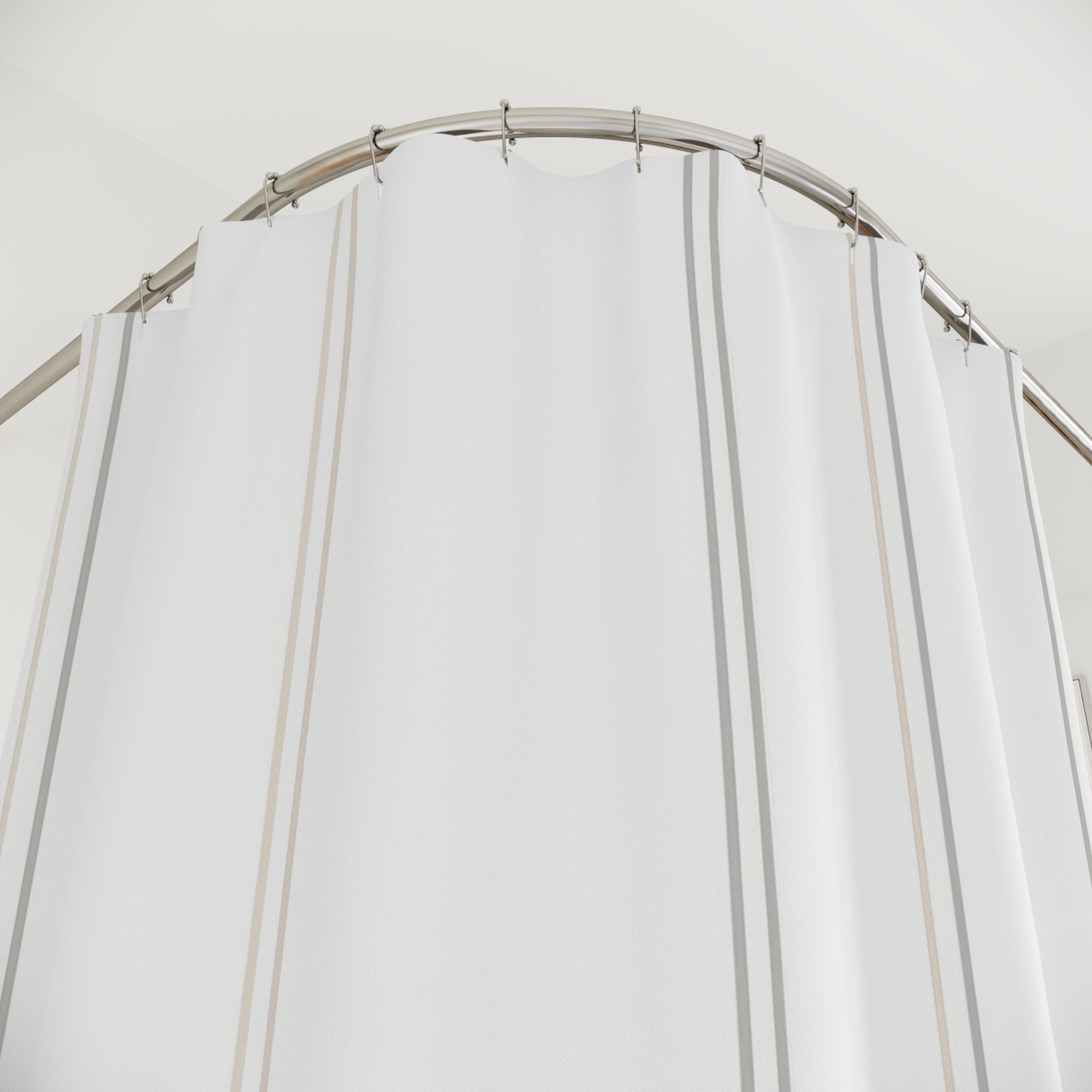 Sparse Gray Beige Vertical Line Shower Curtain