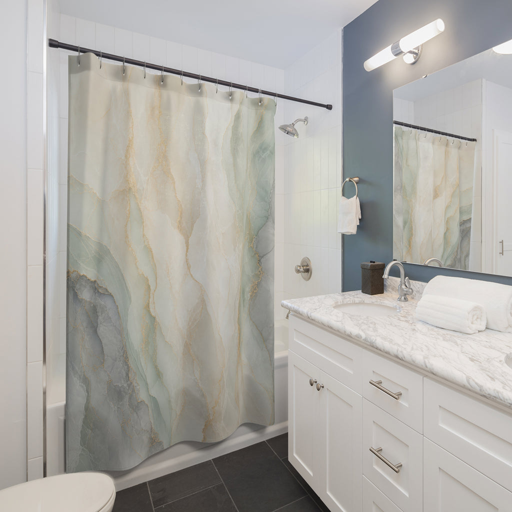 Soft Marble Abstract Shower Curtain