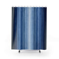 Navy Pale Blue Soft Vertical Stripe Shower Curtain