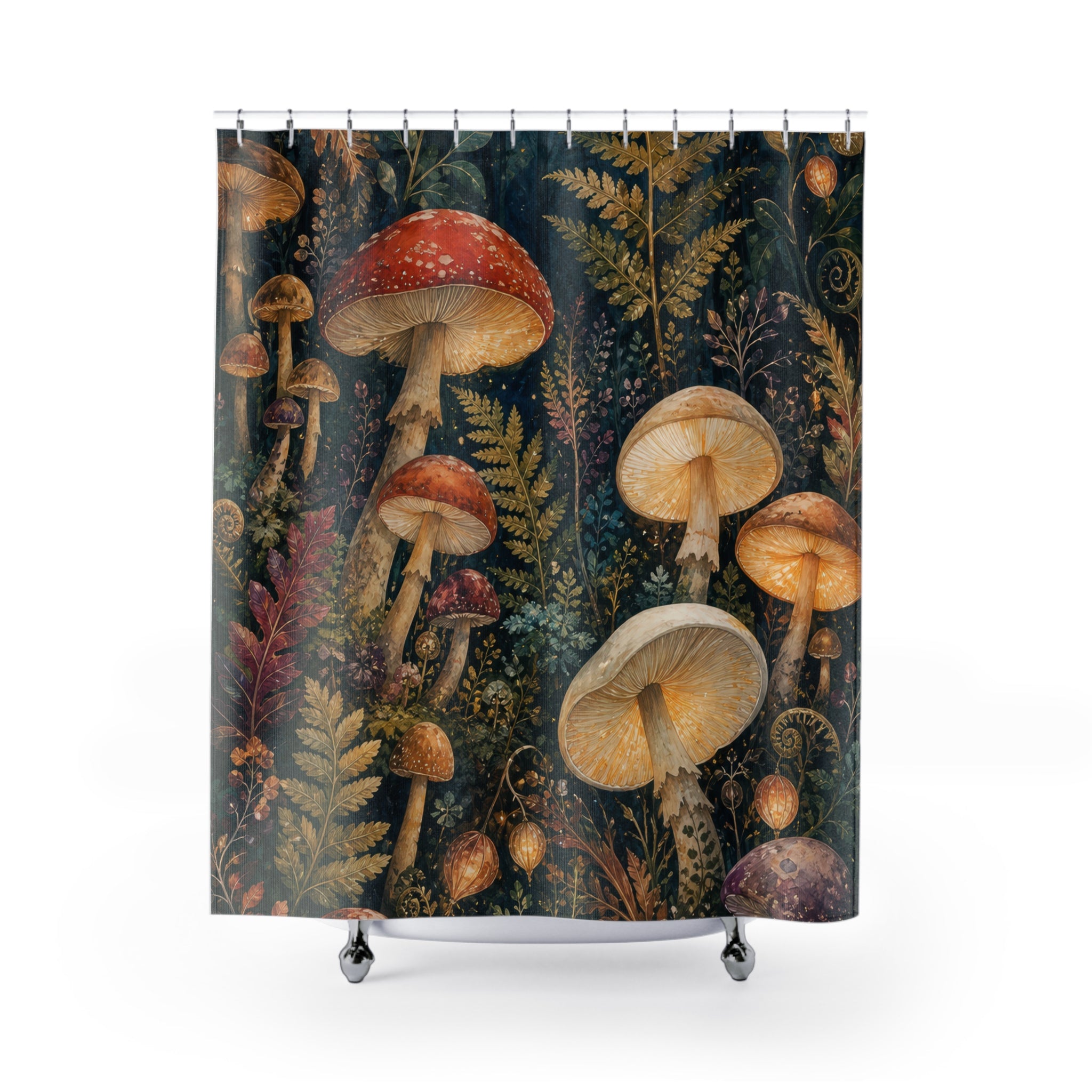 Mushroom Lantern Grove Shower Curtain