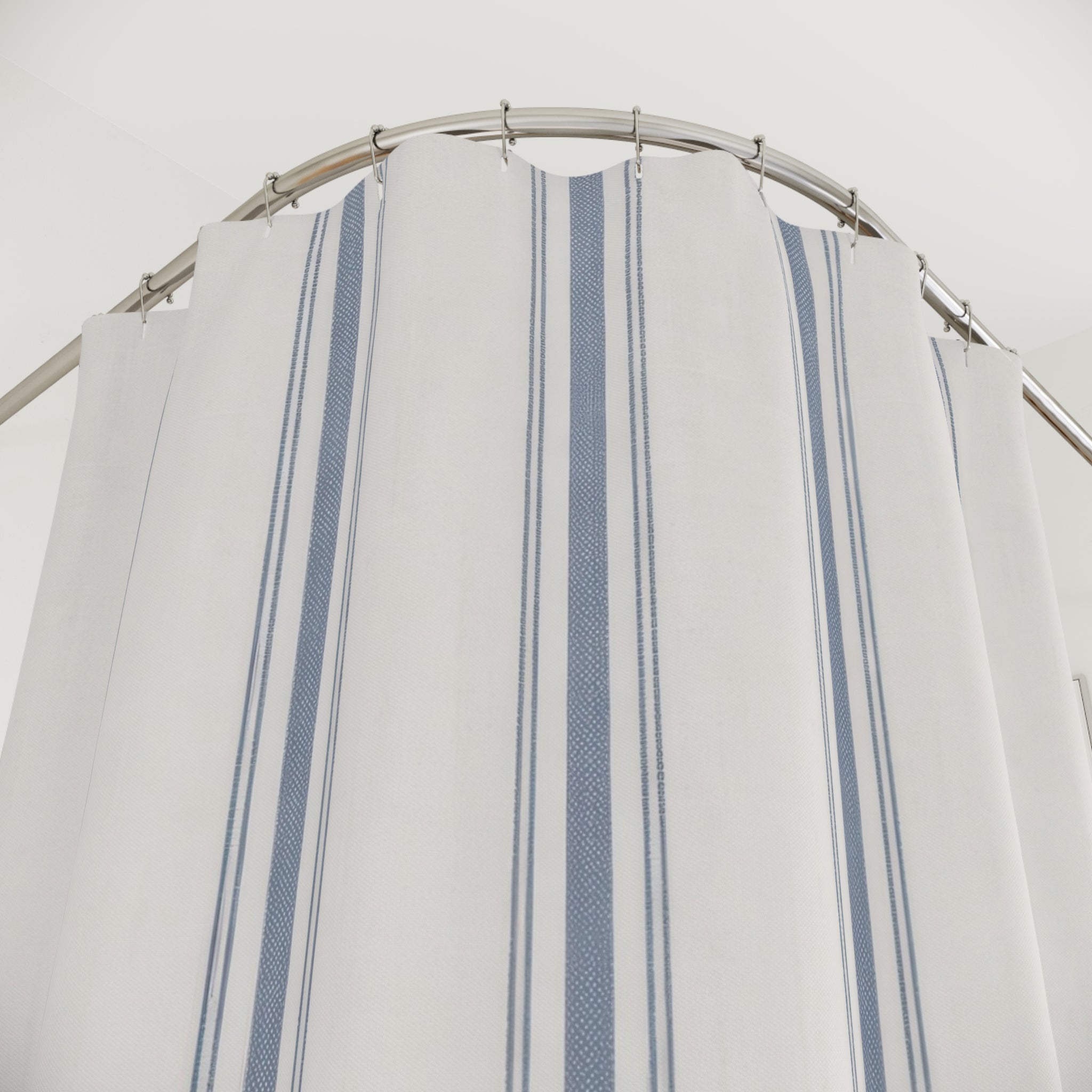 Blue Ticking Stripe Shower Curtain – French Blue