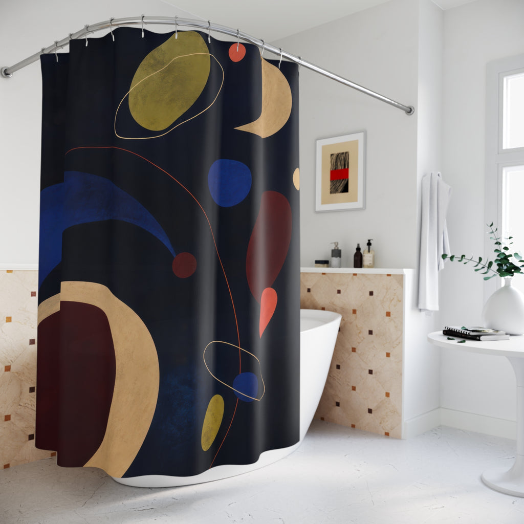 Midnight Orbit Designer Shower Curtain