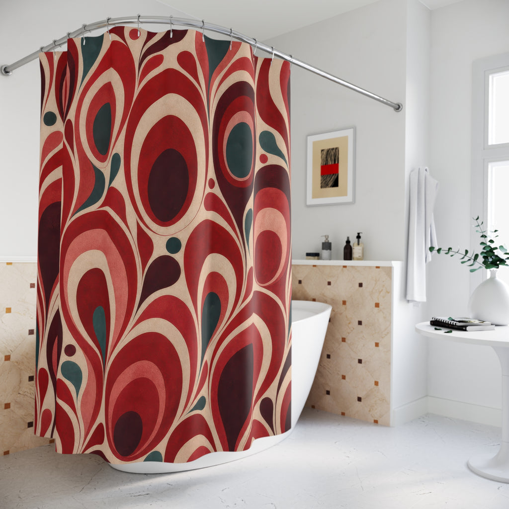 Red Paisley Shower Curtain