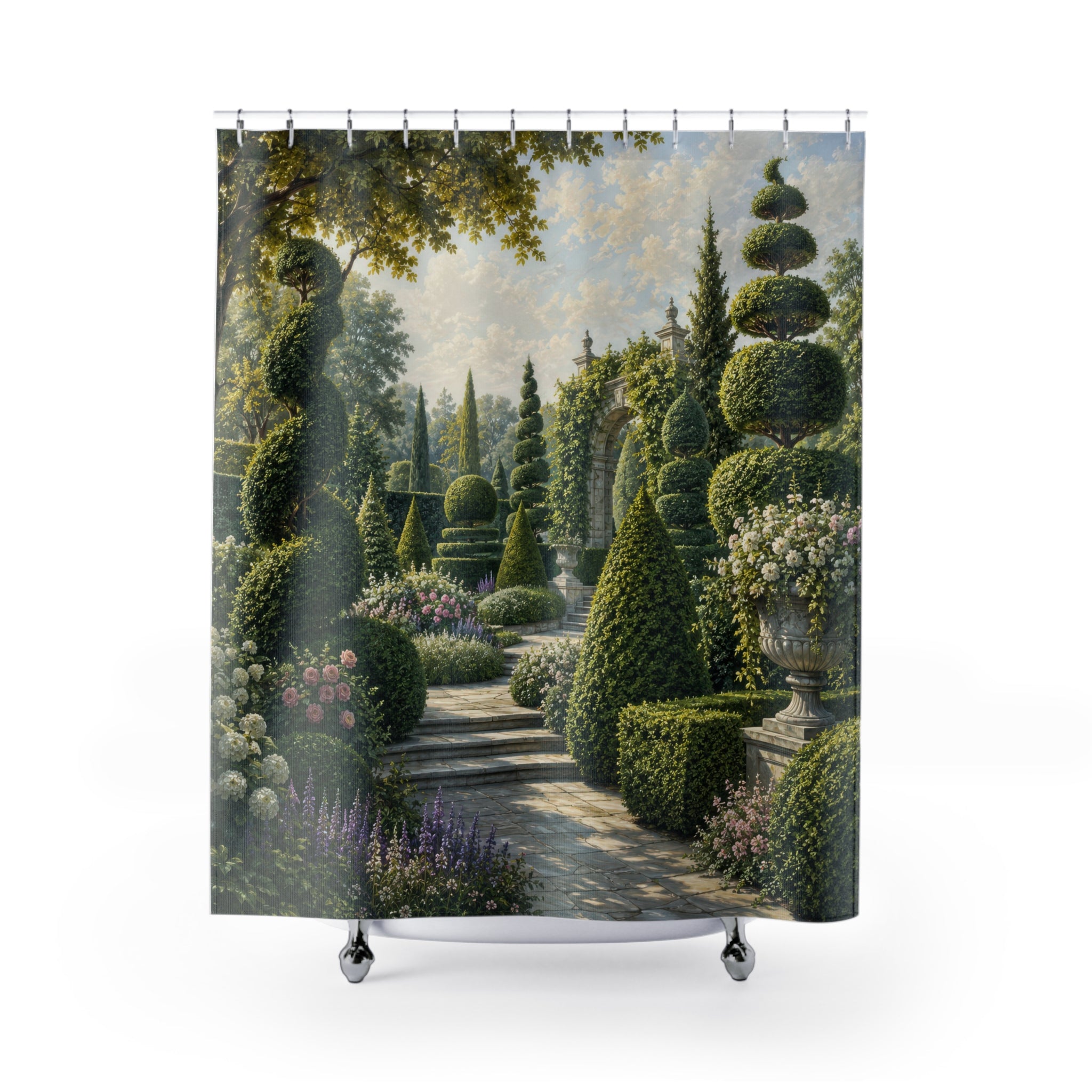Formal Garden Topiary Shower Curtain