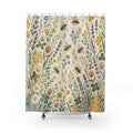 Bee Wildflower Botanical Shower Curtain