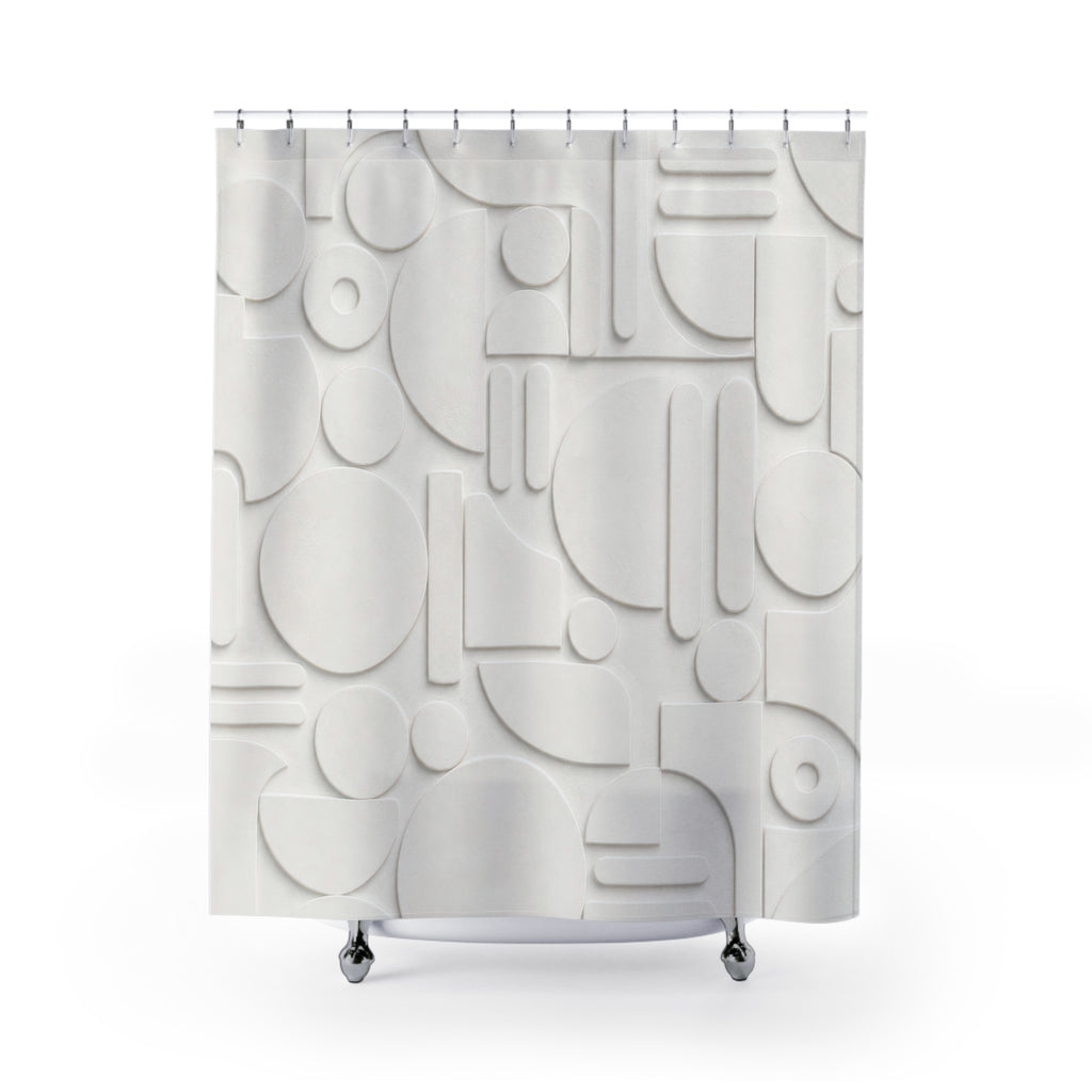 White Bauhaus Shower Curtain