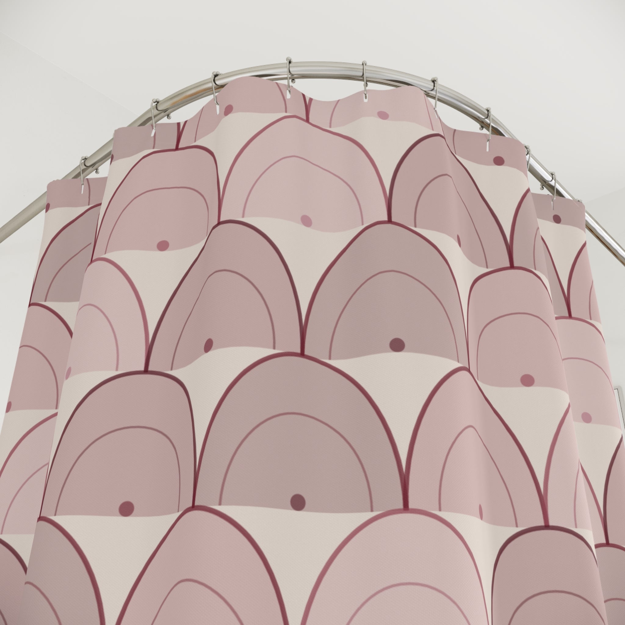 Burgundy Scallop Shower Curtain