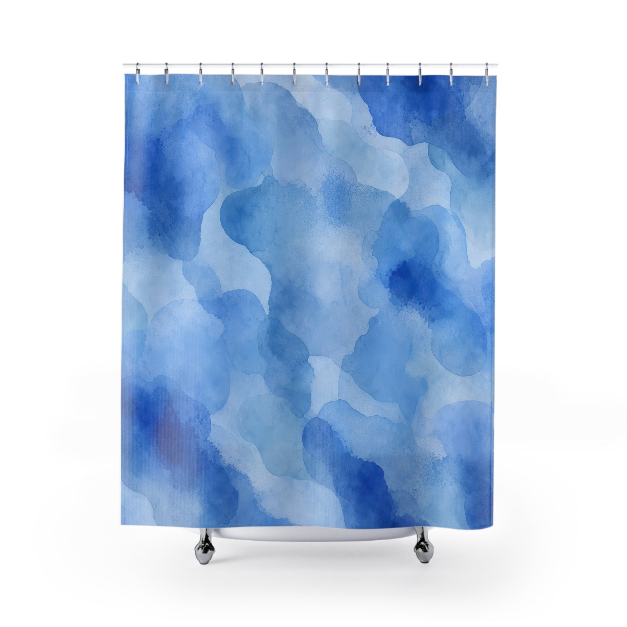 Blue Watercolor Cloud Shower Curtain