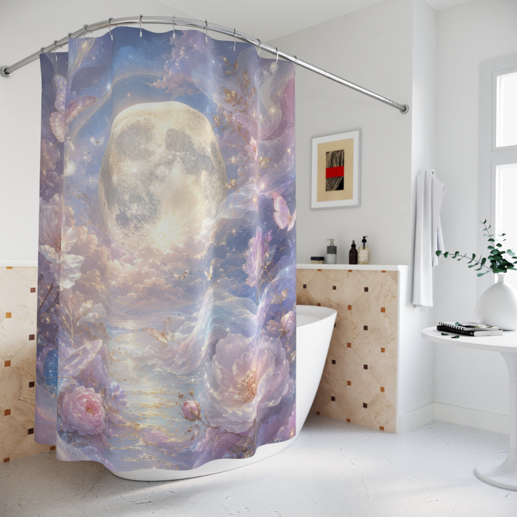 Ethereal Shower Curtain: Celestial Moon