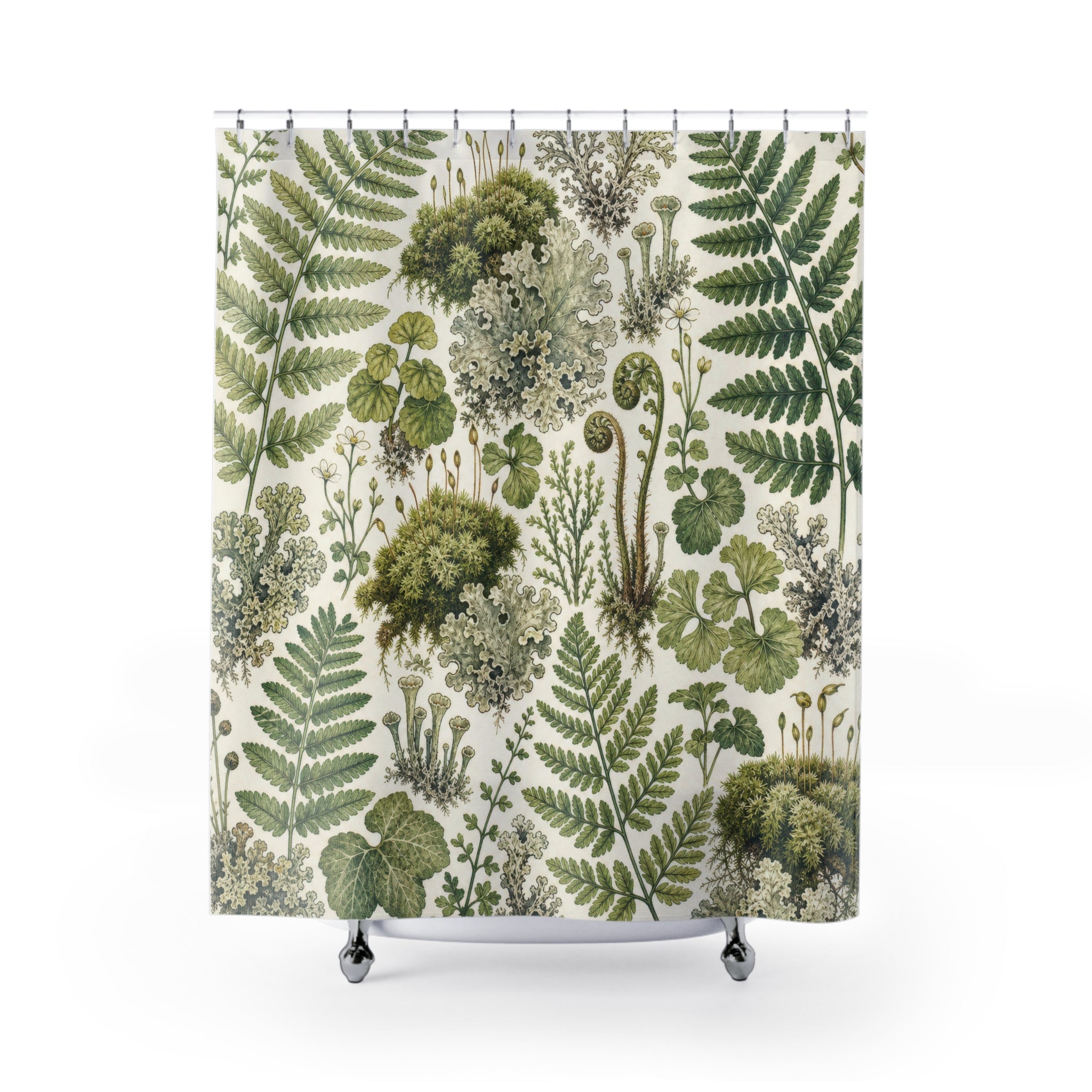 Moss Lichen Botanical Plant Print Shower Curtain