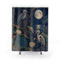 Moonlit Heron Garden Decorative Shower Curtain