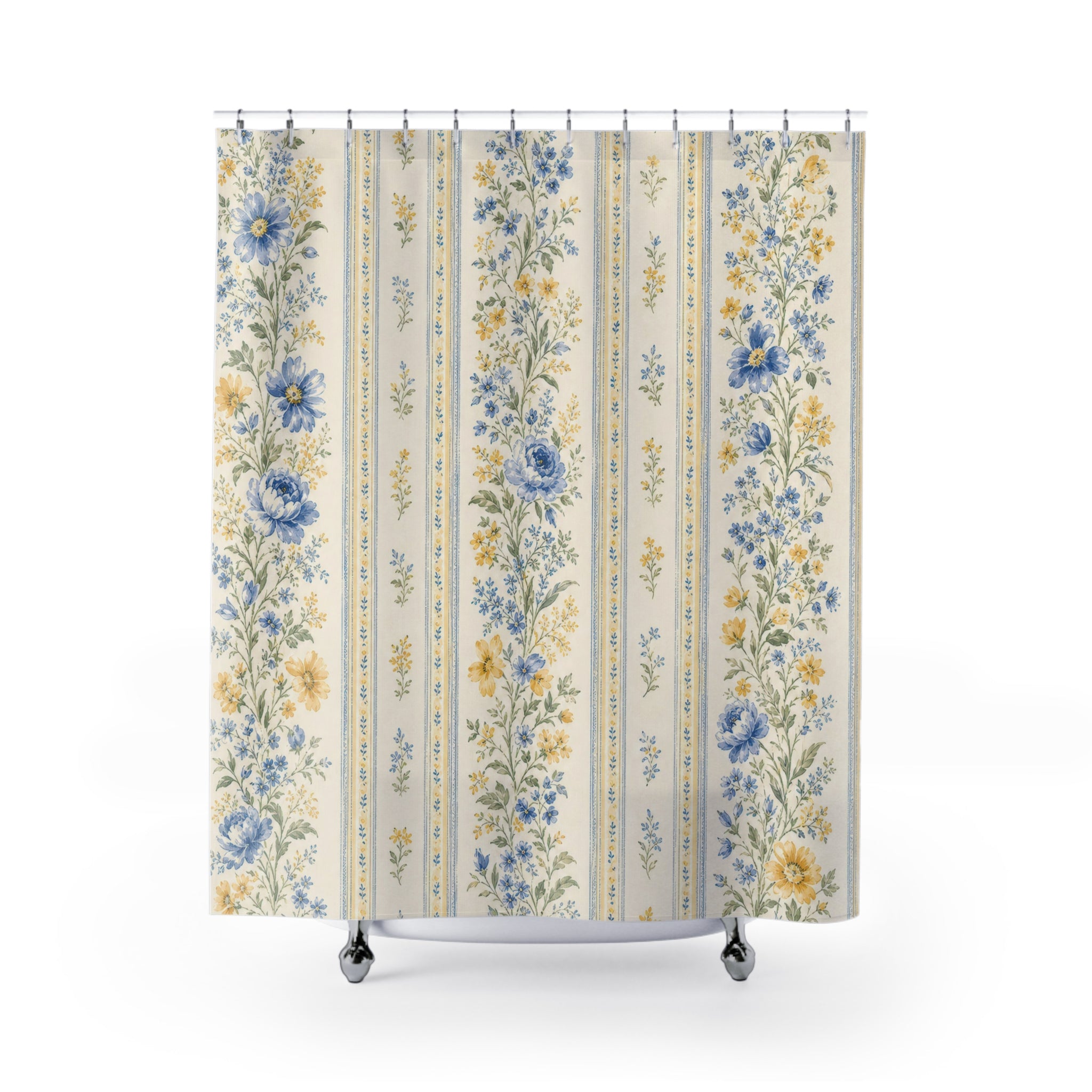 Yellow Country Stripe Shower Curtain