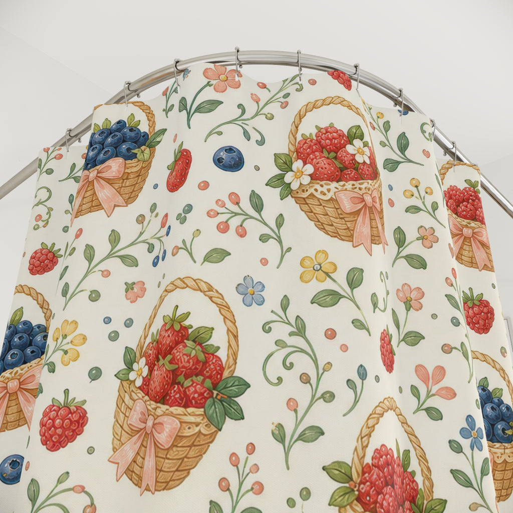 Cute Fruit Strawberry Shower Curtain