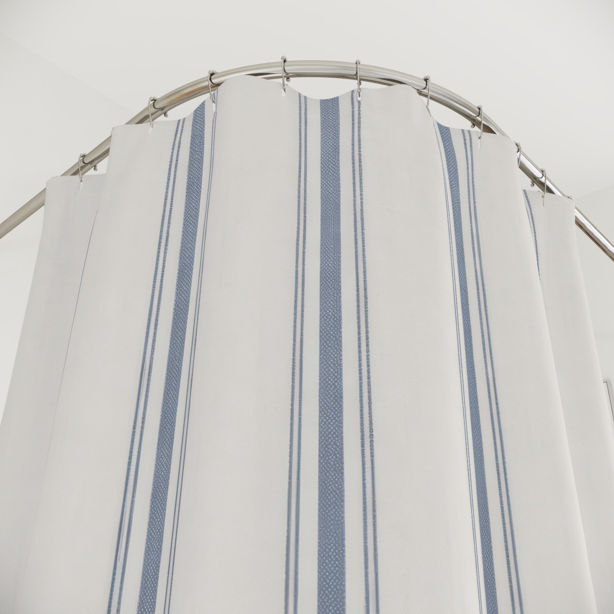 Blue Ticking Stripe Shower Curtain – French Blue